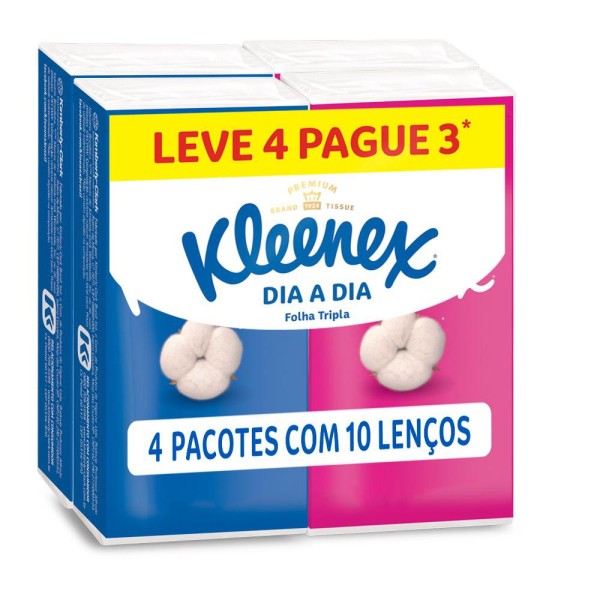 Encontraproduto.com.br - Lenço de Papel Kleenex Bolso Pacote com 4 unidades