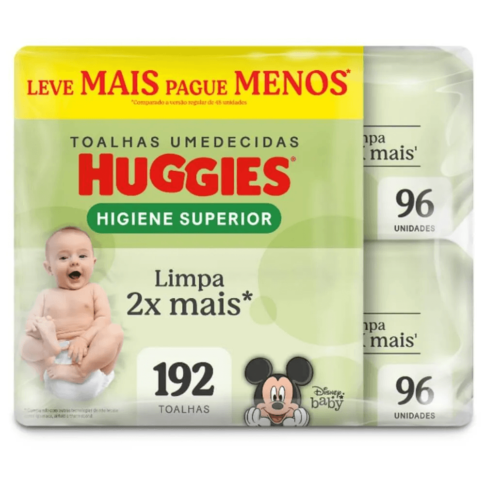 Lenco Umedecido Huggies Com 192 Higiene Superior Leve Mais Pague Menos