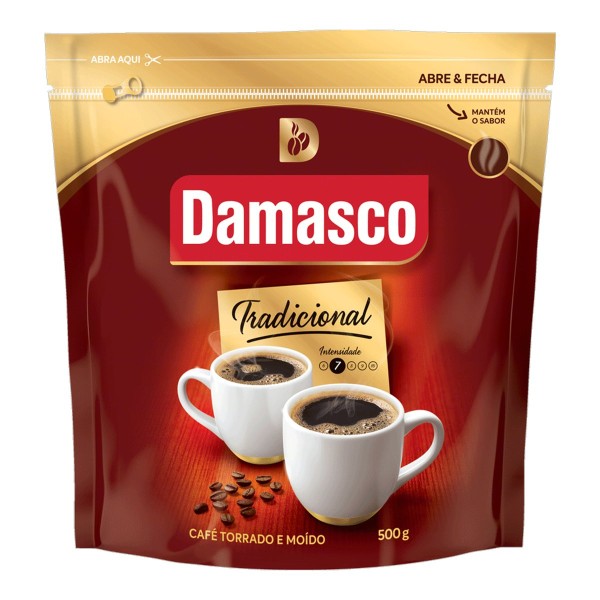 Encontraproduto.com.br - Café Torrado e Moído Damasco Clássico Pacote Abre e Fecha 500g