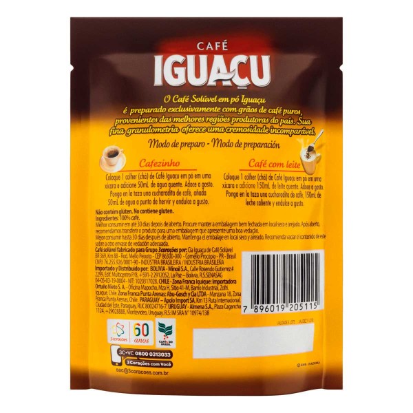 Encontraproduto.com.br - Café Solúvel Iguaçu Tradicional Sachê Kit 2 Unidades De 40g
