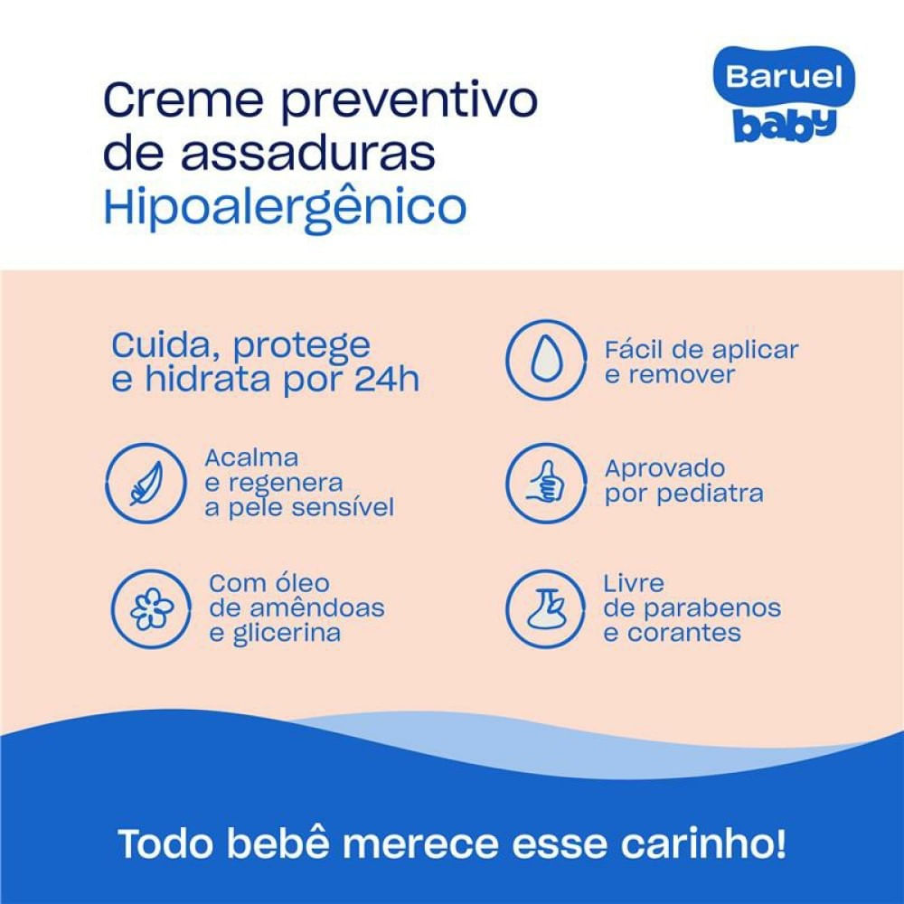 Encontraproduto.com.br - Creme Preventivo de Assaduras Bebê Baruel Baby Caixa 45g