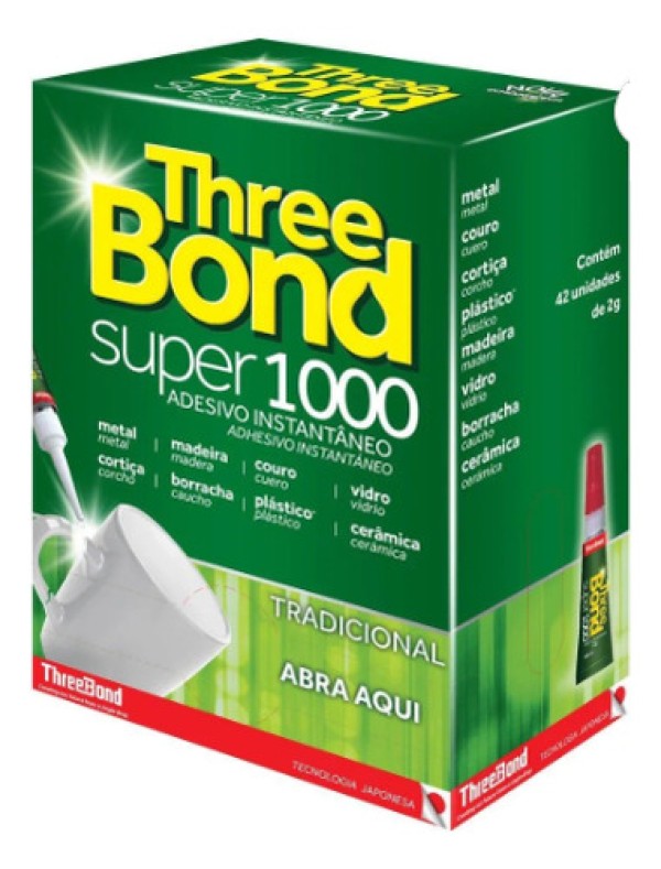 Encontraproduto.com.br - Adesivo Instantâneo Cola Three Bond 1000 2g Embalagem Com 24 Unidades