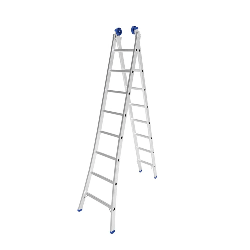 Encontraproduto.com.br - Escada de Alumínio Mor 2 x 8 Degraus Extensiva, 3 em 1 - 5204