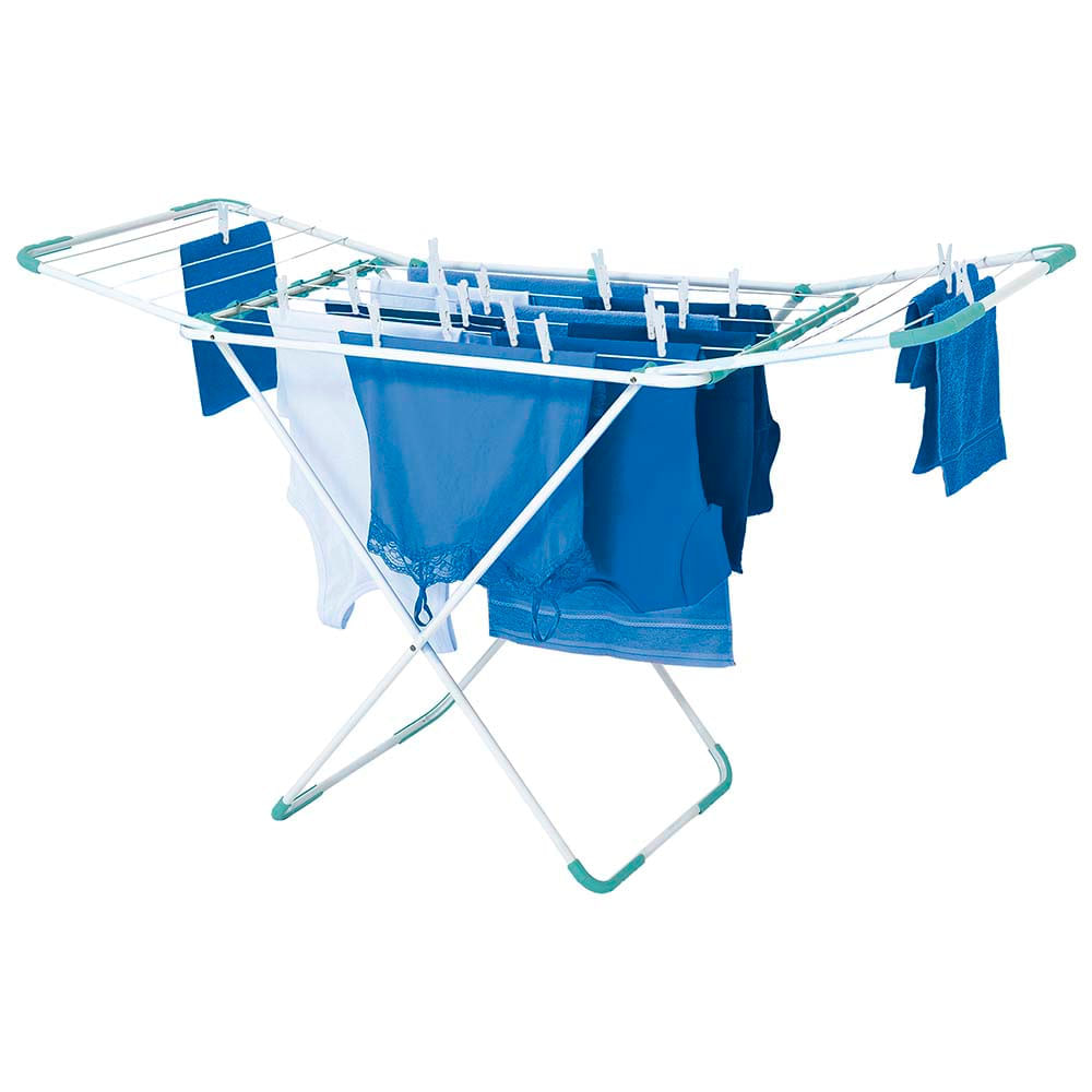 Varal de Chão Aço com Abas Lovely Azul Turquesa MOR