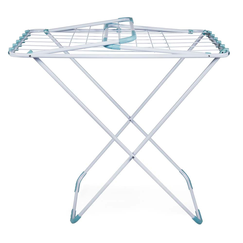Encontraproduto.com.br - Varal de Chão Aço com Abas Lovely Azul Turquesa MOR