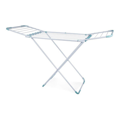 Encontraproduto.com.br - Varal de Chão Aço com Abas Lovely Azul Turquesa MOR