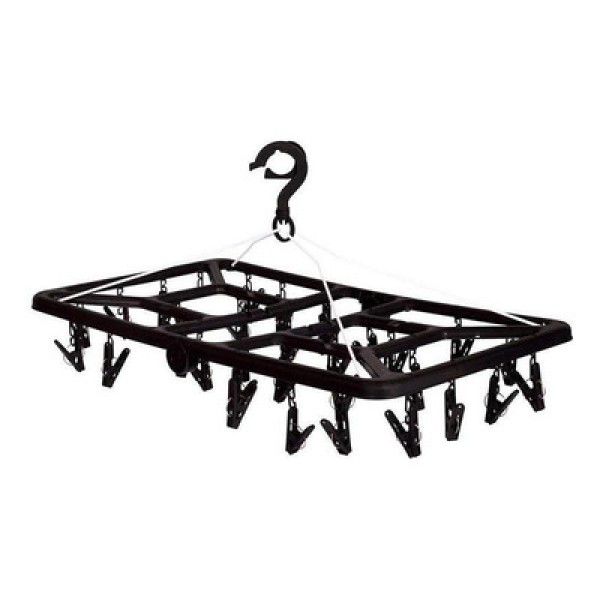 Encontraproduto.com.br - Mini-varal Oval 24 Prendedores Preto