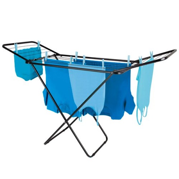Encontraproduto.com.br - Varal de Chão Slim Mor com Abas com Tubos em Aço - Preto