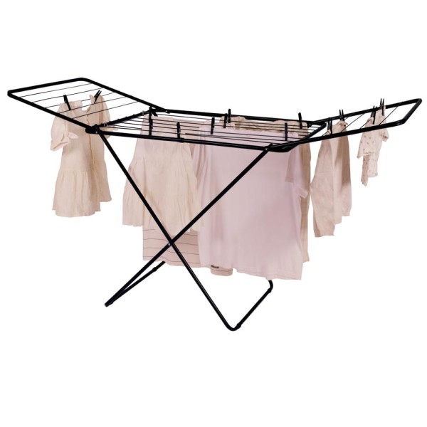 Encontraproduto.com.br - Varal de chão Maxi Mor com Abas em Aço - Preto