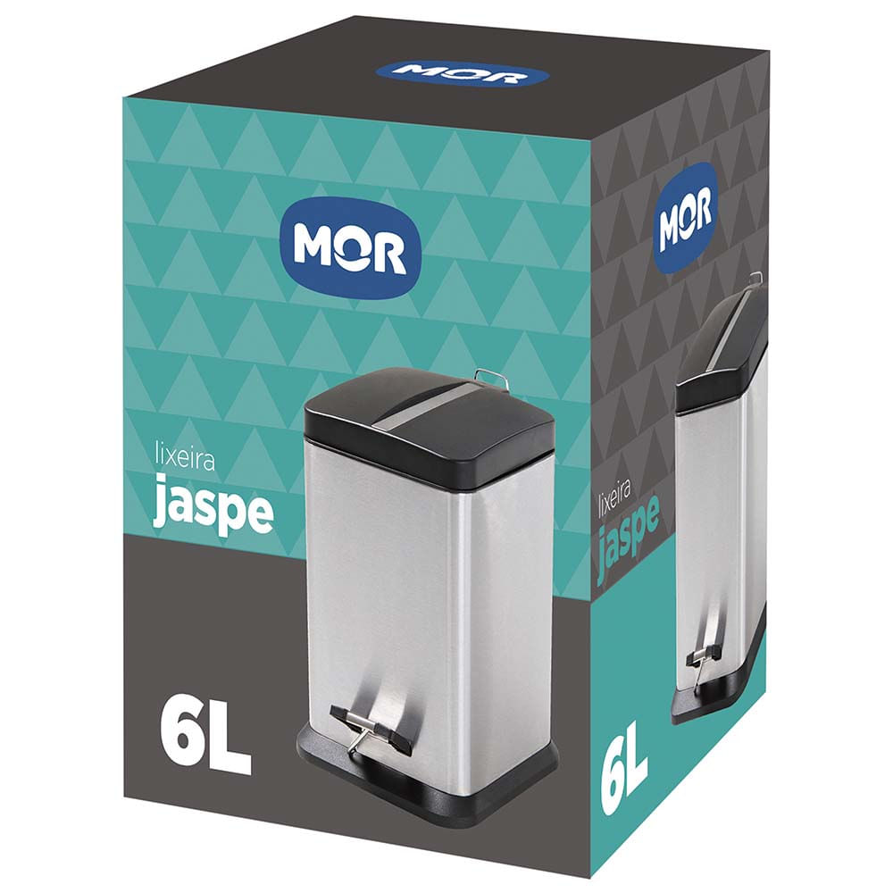 Encontraproduto.com.br - Lixeira Quadrada 6 Litros Jaspe MOR