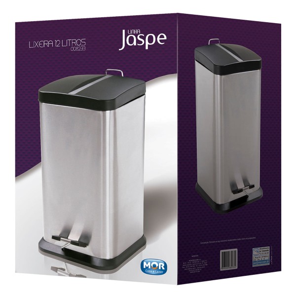 Encontraproduto.com.br - Lixeira Quadrada 12 Litros Jaspe MOR
