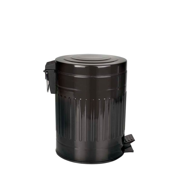 Encontraproduto.com.br - Lixeira Retrô Preta 5 L MOR