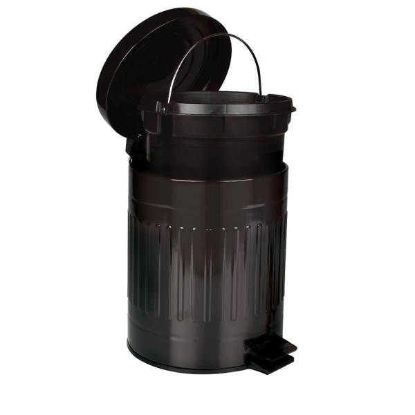 Encontraproduto.com.br - Lixeira Retrô Preta 5 L MOR