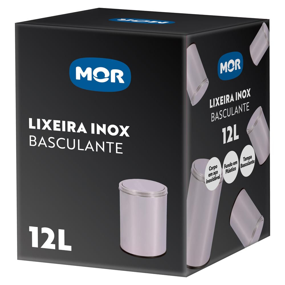 Encontraproduto.com.br - Lixeira Inox Basculante 12L