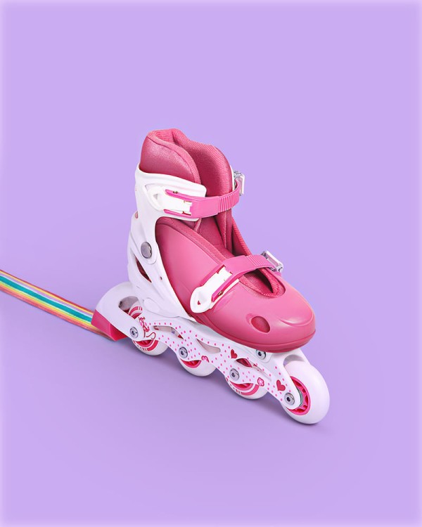 Encontraproduto.com.br - Roller Infantil Rosa Tamanho M 34-37 MOR