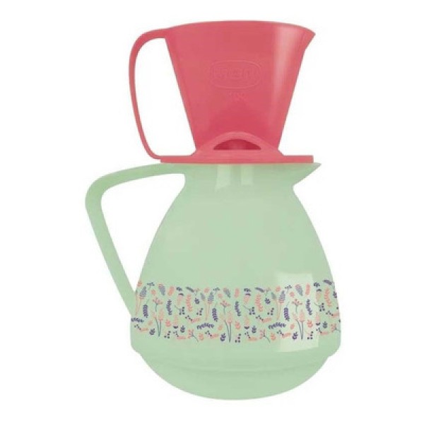 Encontraproduto.com.br - Conjunto Bule Térmico e Coador de Café  Hortelã e Pêssego 650ML Amare Mor