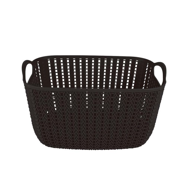 Encontraproduto.com.br - Cesto Trançado Retangular Alto Médio Preto