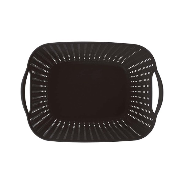 Encontraproduto.com.br - Cesto Trançado Retangular Alto Médio Preto