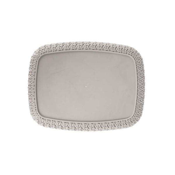 Encontraproduto.com.br - Cesto Trançado Retangular Alto Médio Branco Antigo
