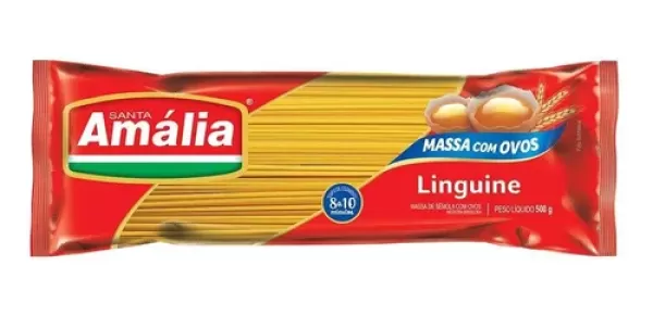 Massa com Ovos Santa Amália Linguine Pacote 500 g