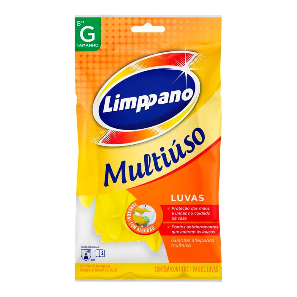 Encontraproduto.com.br - Luvas Multiuso Limppano Forradas G 1 Par