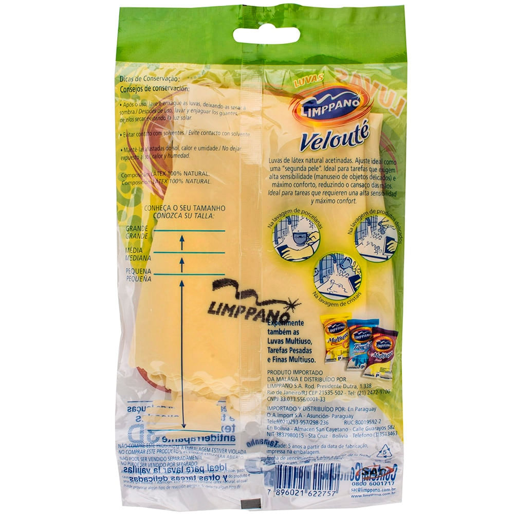 Encontraproduto.com.br - Luva Velouté Máximo Tato Limppano Pequena Com 2 Unidades