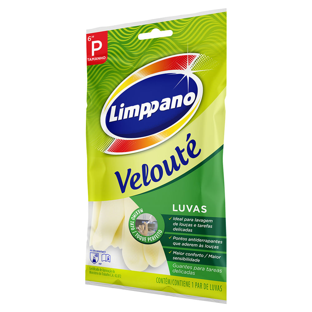 Encontraproduto.com.br - Luva Velouté Máximo Tato Limppano Pequena Com 2 Unidades