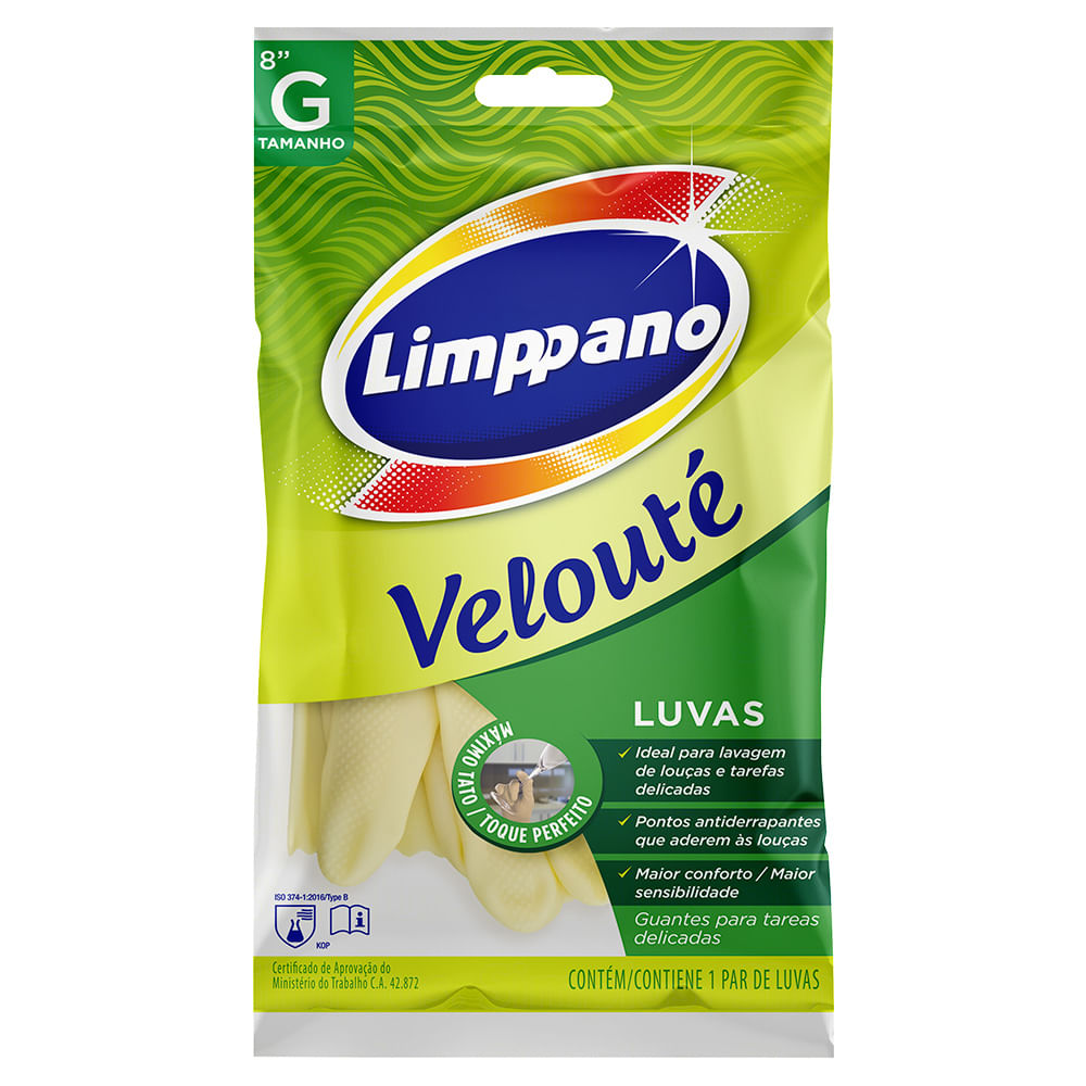 Encontraproduto.com.br - Luva Veloutê Maximo Tato Limppano Grande Com 2 Unidades
