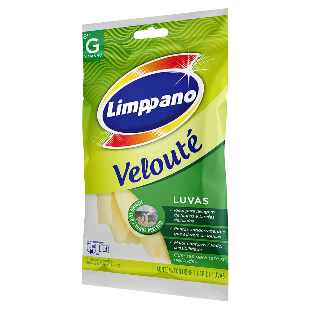 Encontraproduto.com.br - Luva Veloutê Maximo Tato Limppano Grande Com 2 Unidades