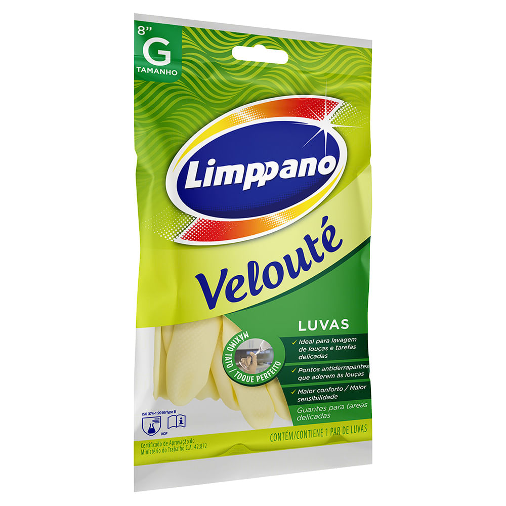 Encontraproduto.com.br - Luva Veloutê Maximo Tato Limppano Grande Com 2 Unidades