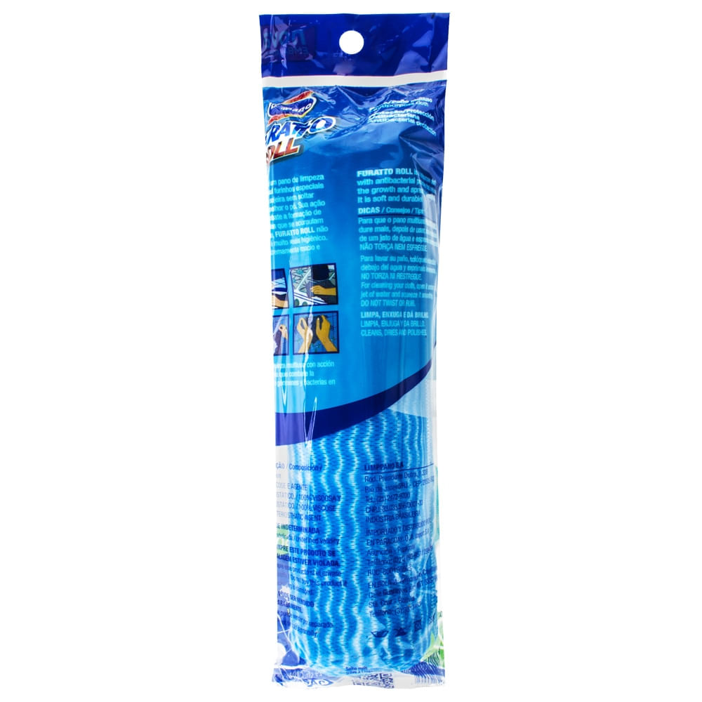 Encontraproduto.com.br - Pano Multiuso Limppano Furatto Roll Azul c/ 25 unidades