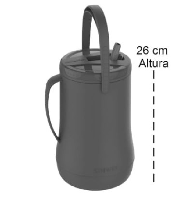 Encontraproduto.com.br - Garrafa Isotérmica 2,5 L Cinza Grantermo - Soprano