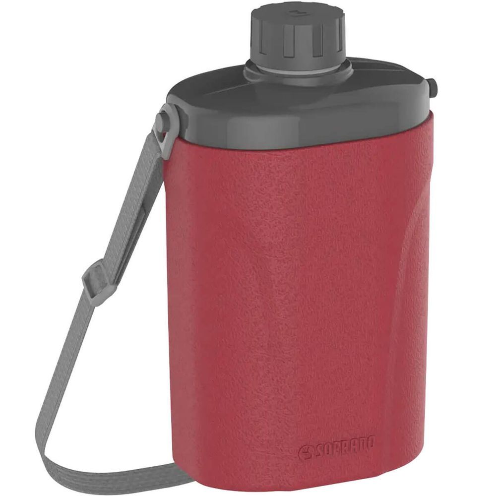 Encontraproduto.com.br - Cantil Isotérmico 1 L Vermelho Safari - Soprano