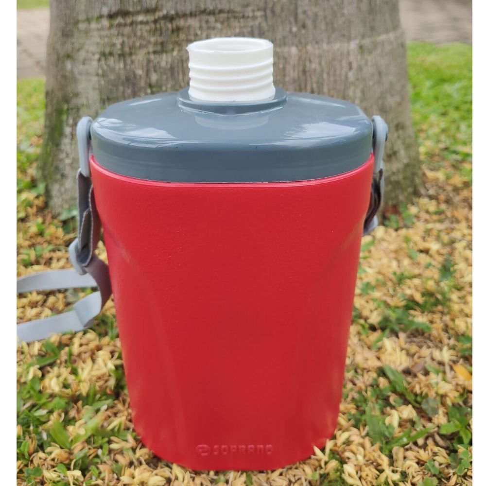 Encontraproduto.com.br - Cantil Isotérmico 1 L Vermelho Safari - Soprano