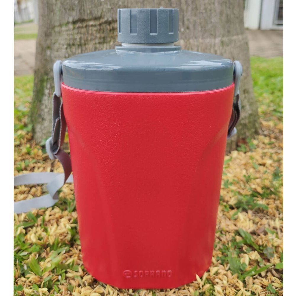 Encontraproduto.com.br - Cantil Isotérmico 1 L Vermelho Safari - Soprano