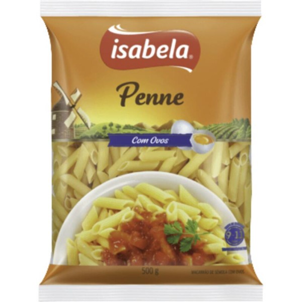 Encontraproduto.com.br - Macarrão de Sêmola com Ovos Penne Isabela Pacote 500g
