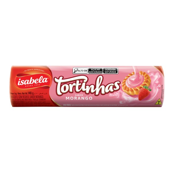 Encontraproduto.com.br - Biscoito Recheado Isabela Tortinhas Morango 140g