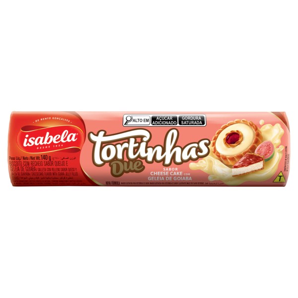 Encontraproduto.com.br - Biscoito Recheio Cheese Cake com Geleia de Goiaba Isabela Tortinhas Due Pacote 140g