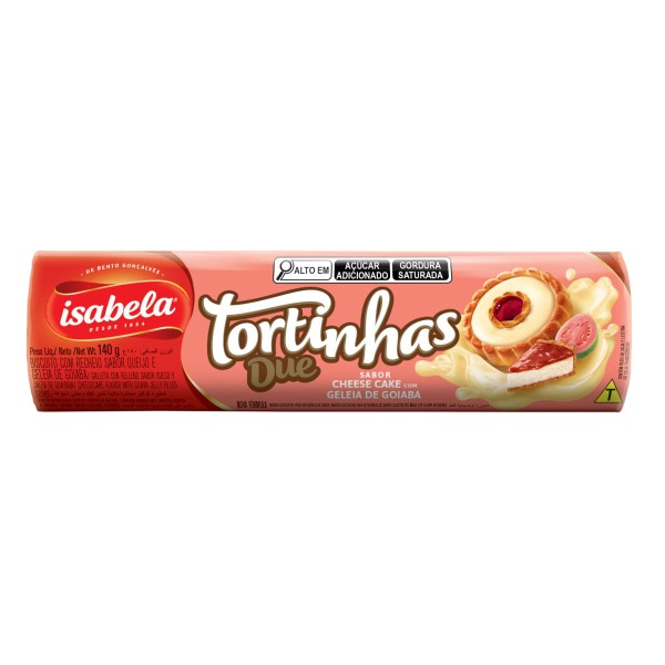 Encontraproduto.com.br - Biscoito Recheio Cheese Cake com Geleia de Goiaba Isabela Tortinhas Due Pacote 140g