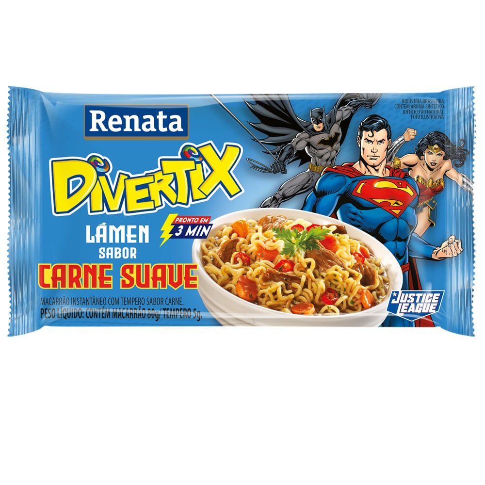 Encontraproduto.com.br - Macarrão Instantâneo RENATA Divertix Carne Suave 85g