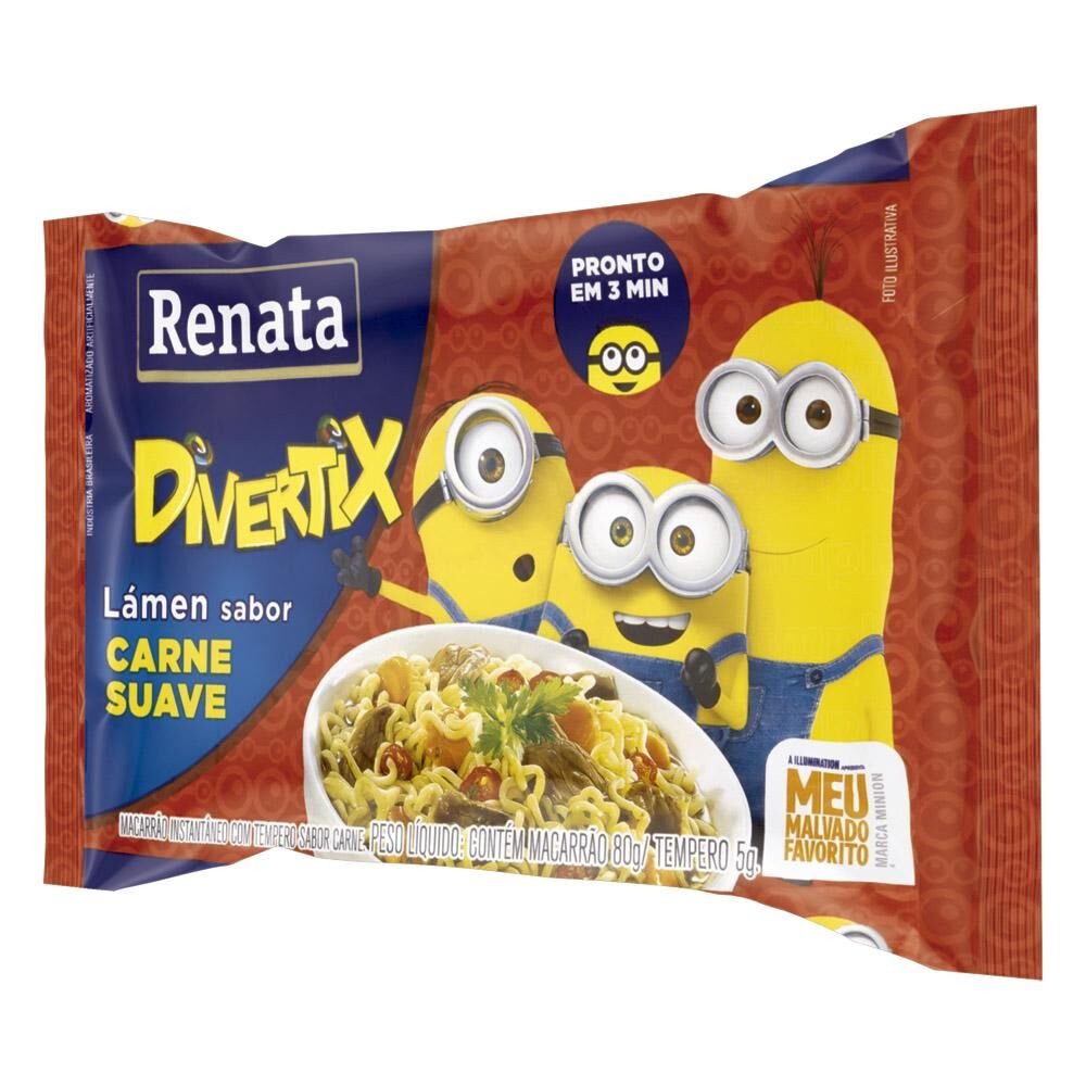 Encontraproduto.com.br - Macarrão Instantâneo RENATA Divertix Carne Suave 85g