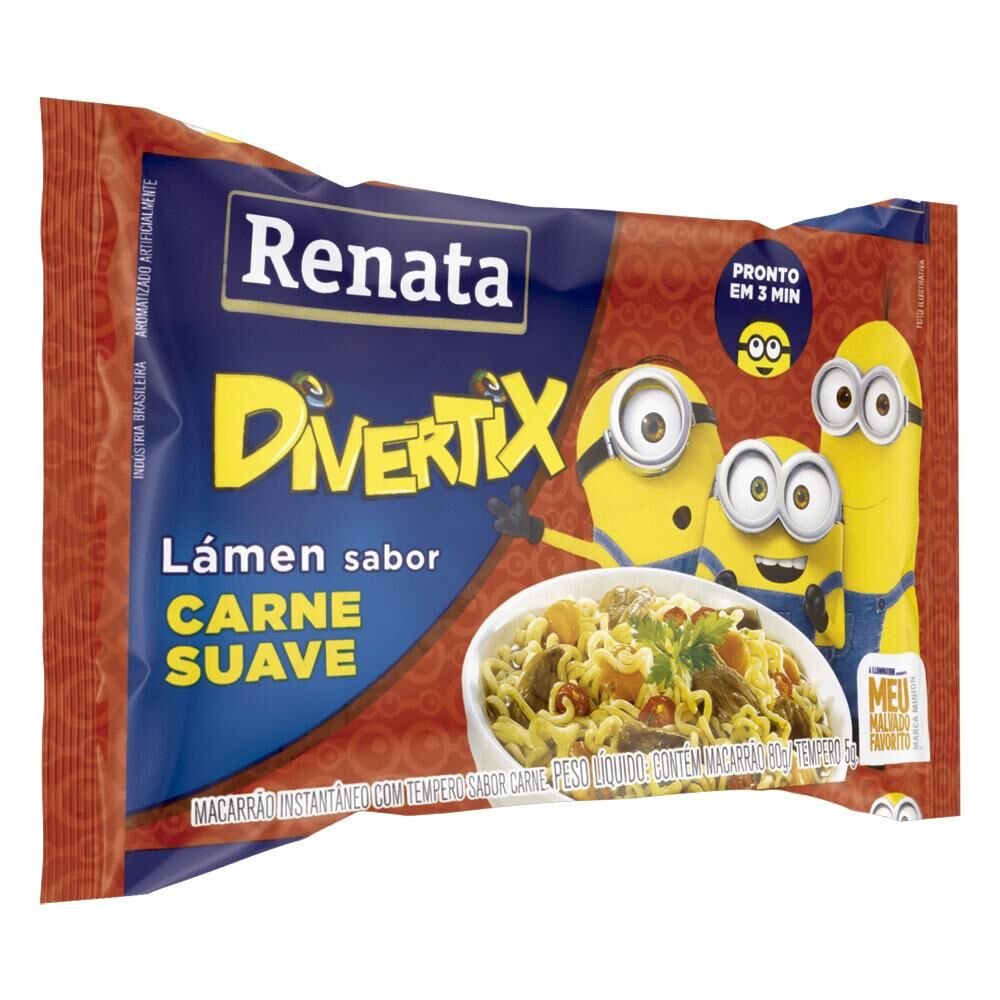 Encontraproduto.com.br - Macarrão Instantâneo RENATA Divertix Carne Suave 85g