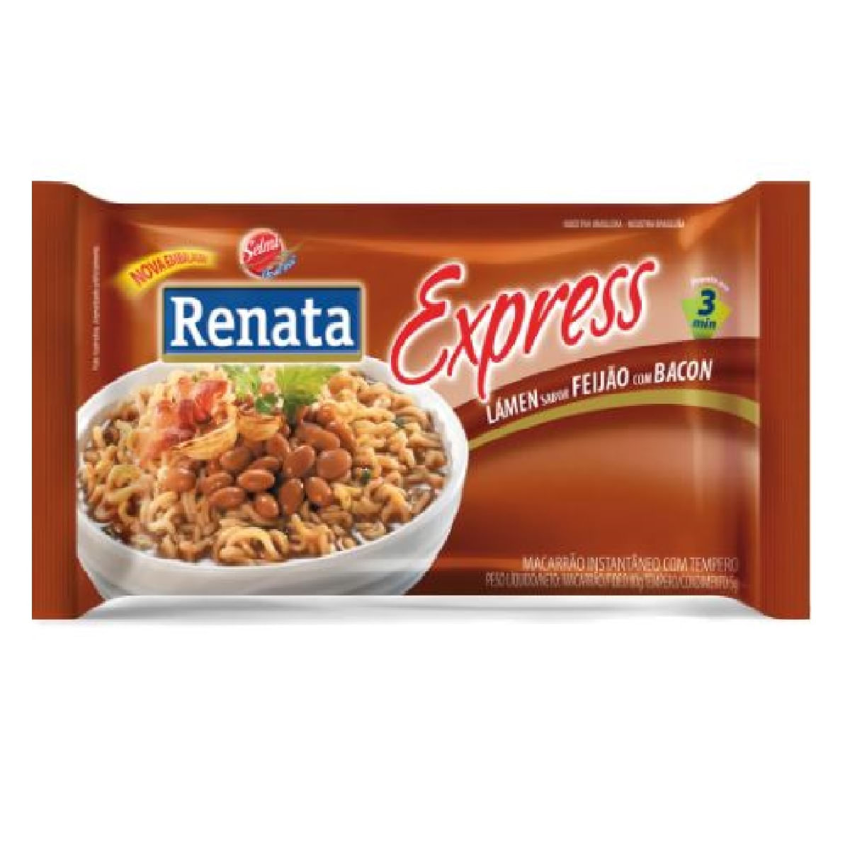 Encontraproduto.com.br - Kit 50un Macarrão Instantâneo Renata Feijão Com Bacon 85g