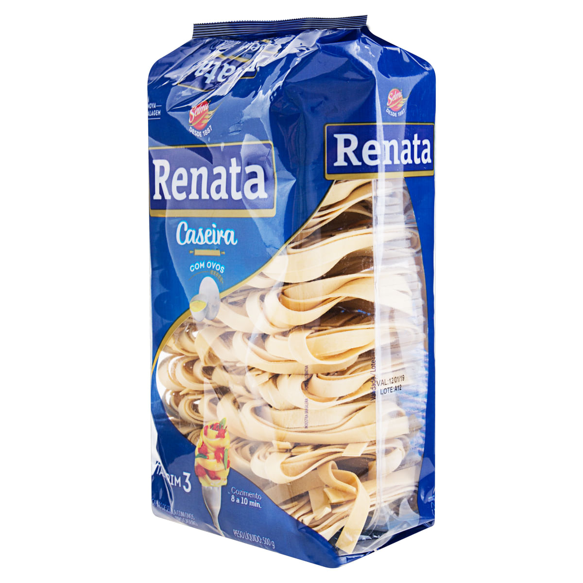 Encontraproduto.com.br - Macarrão de Sêmola com Ovos Caseiro Talharim 3 Renata Pacote 500g