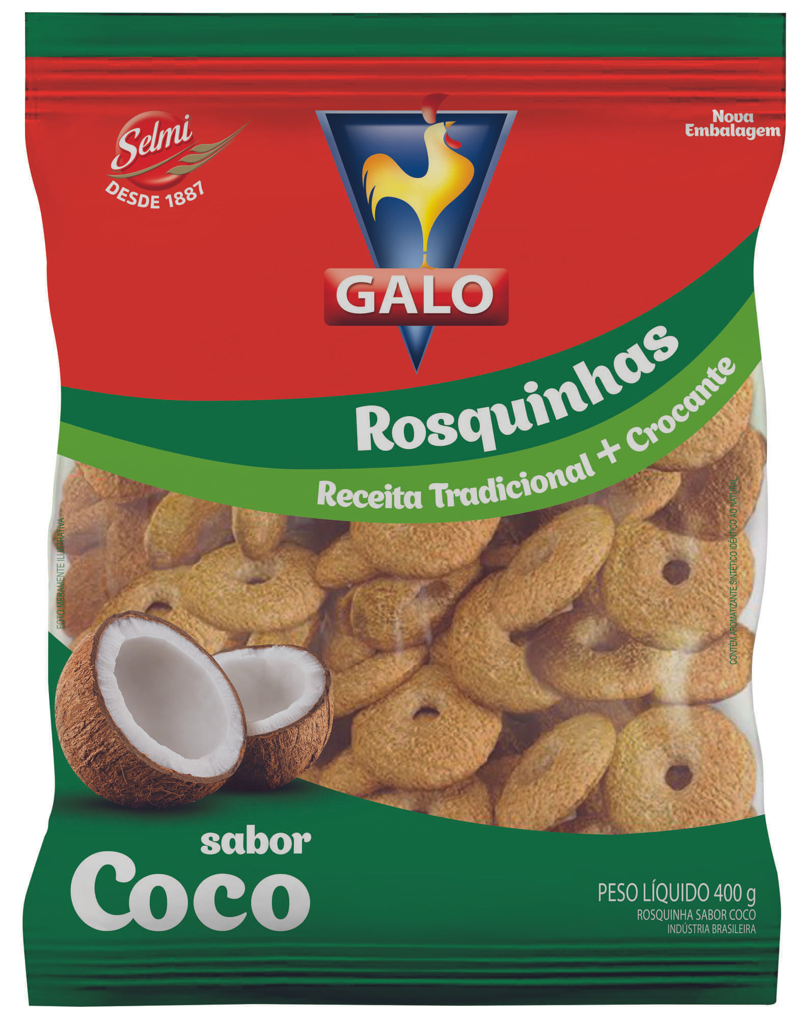 Encontraproduto.com.br - Biscoito Rosquinha Galo 400g Coco