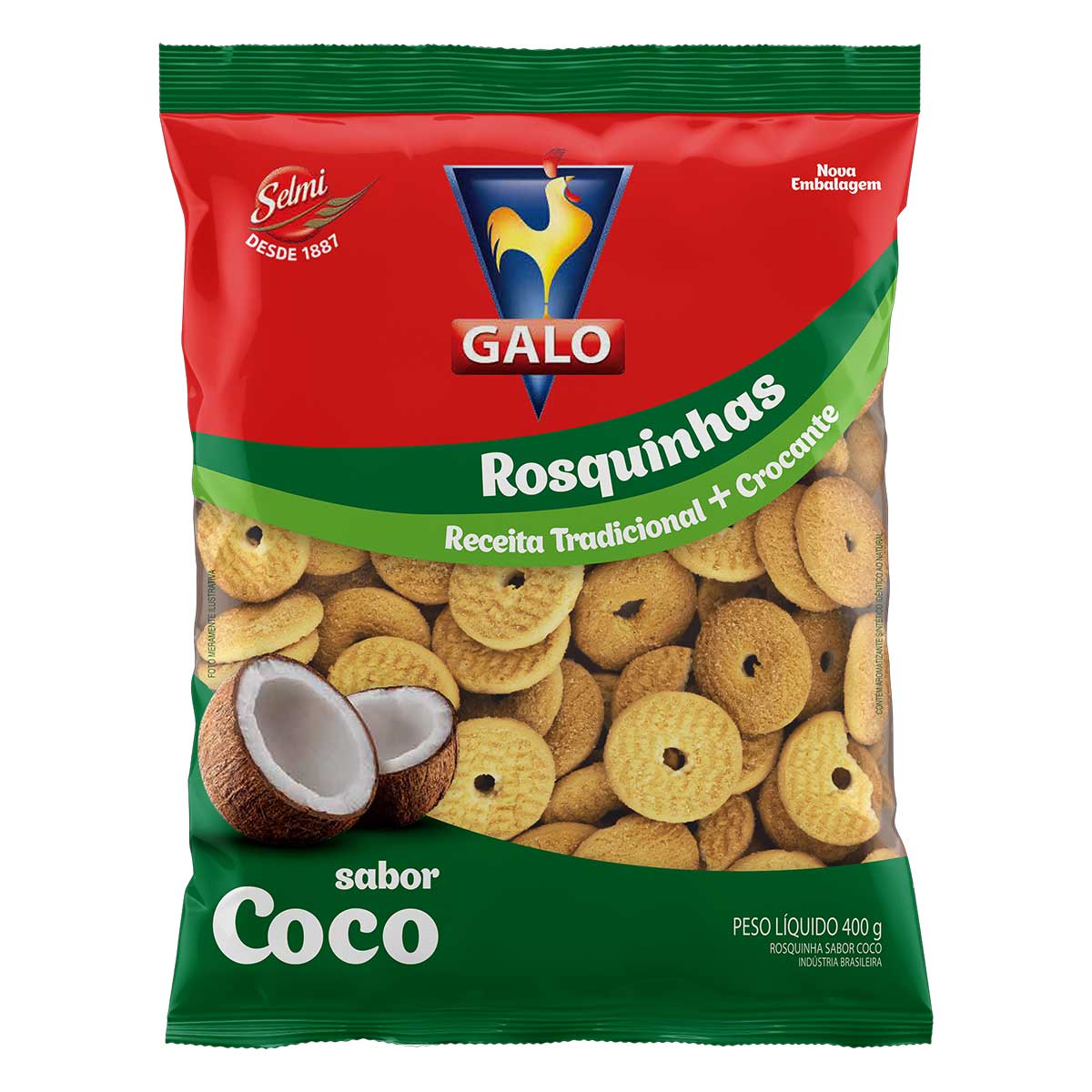 Encontraproduto.com.br - Biscoito Rosquinha Galo 400g Coco