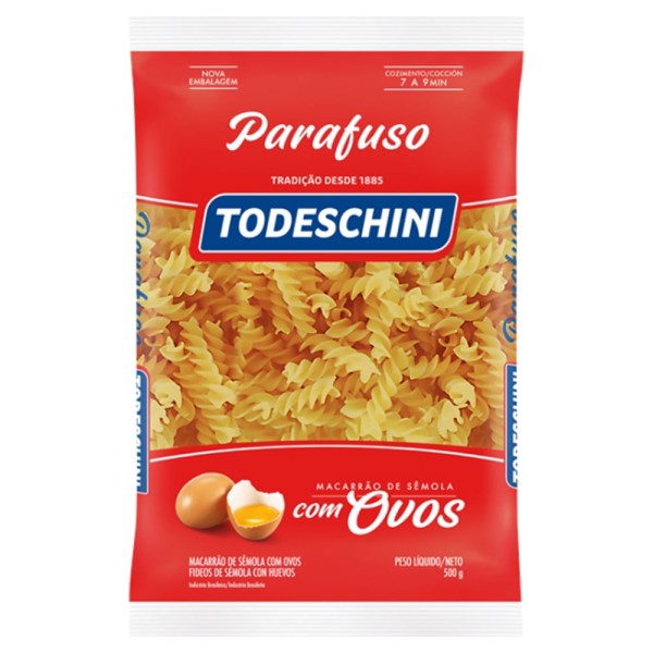 Encontraproduto.com.br - Macarrão com Ovos Todeschini Parafuso Pacote com 500g