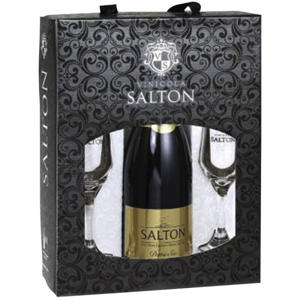 Encontraproduto.com.br - Kit Salton Espumante Demi-Sec Garrafa com 750ml + 2 taças