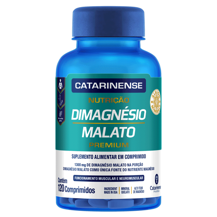 Encontraproduto.com.br - Suplemento Alimentar Dimagnesio Malato 1300mg Catarinense Com 120  Capsulas