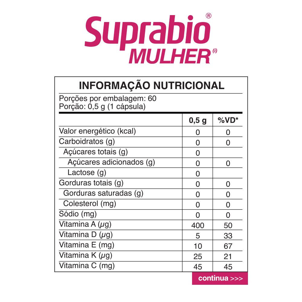 Encontraproduto.com.br - Suprabio Mulher Com 60 Cápsulas